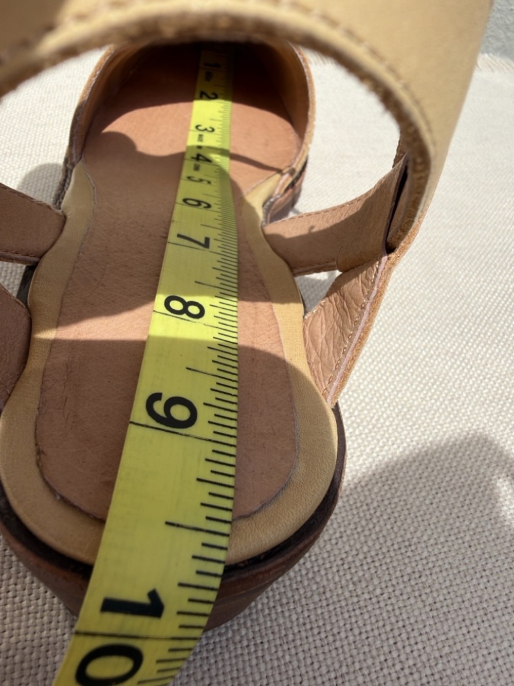 Madewell Claudie Lugsole Mary Jane Heels Beige Leather Slingback US 6.5 EUC - Picture 8 of 11
